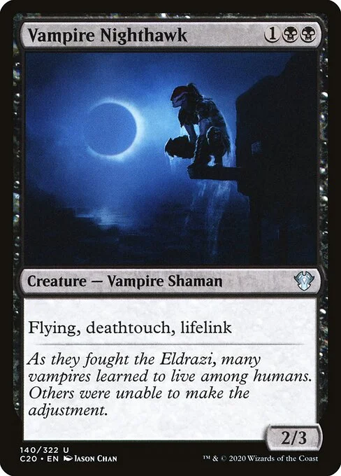 Vampire Nighthawk, carta Magic di tipo Creature — Vampire Shaman illustrata da Jason Chan