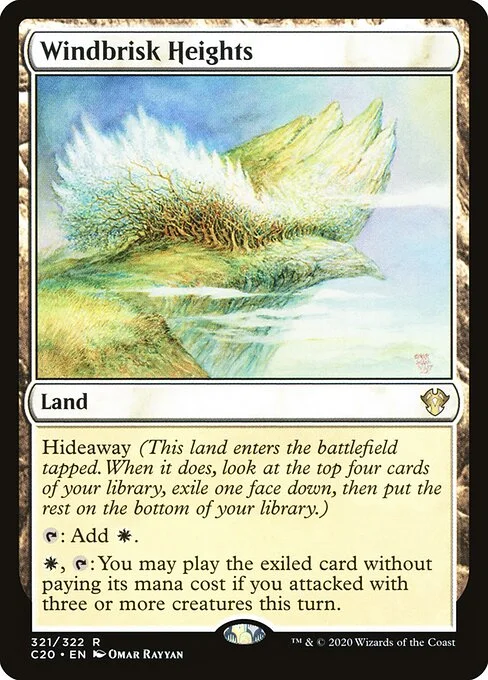Windbrisk Heights, carta Magic di tipo Land illustrata da Omar Rayyan