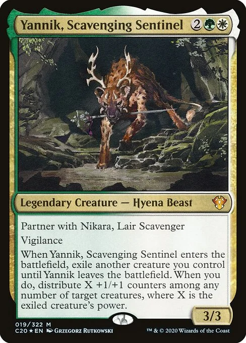 Yannik, Scavenging Sentinel, carta Magic di tipo Legendary Creature — Hyena Beast illustrata da Grzegorz Rutkowski
