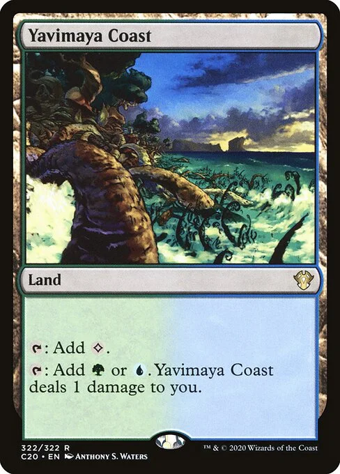 Yavimaya Coast, carta Magic di tipo Land illustrata da Anthony S. Waters