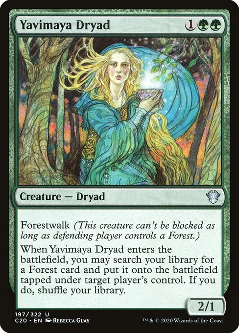 Yavimaya Dryad, carta Magic di tipo Creature — Dryad illustrata da Rebecca Guay