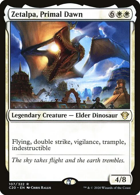 Zetalpa, Primal Dawn, carta Magic di tipo Legendary Creature — Elder Dinosaur illustrata da Chris Rallis