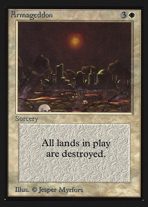 Armageddon, carta Magic di tipo Sorcery illustrata da Jesper Myrfors