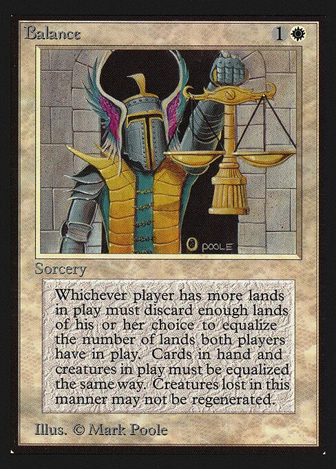 Balance, carta Magic di tipo Sorcery illustrata da Mark Poole