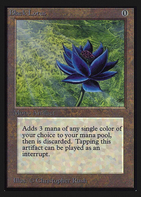 Black Lotus, carta Magic di tipo Artifact illustrata da Christopher Rush