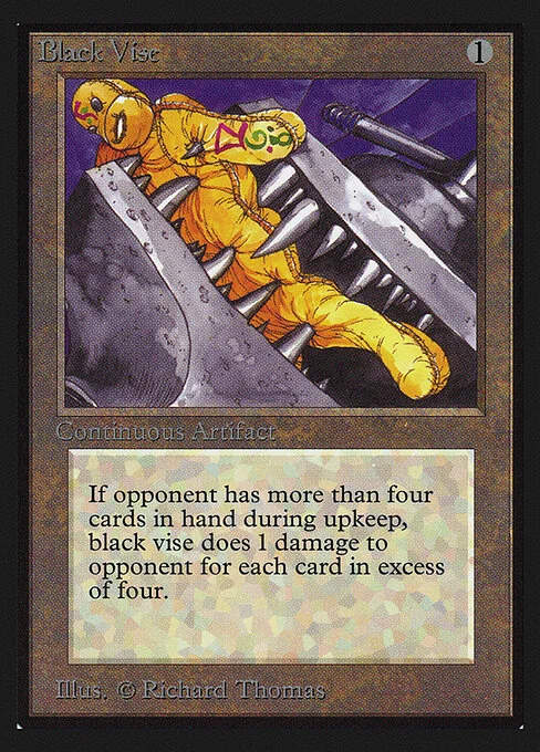 Black Vise, carta Magic di tipo Artifact illustrata da Richard Thomas