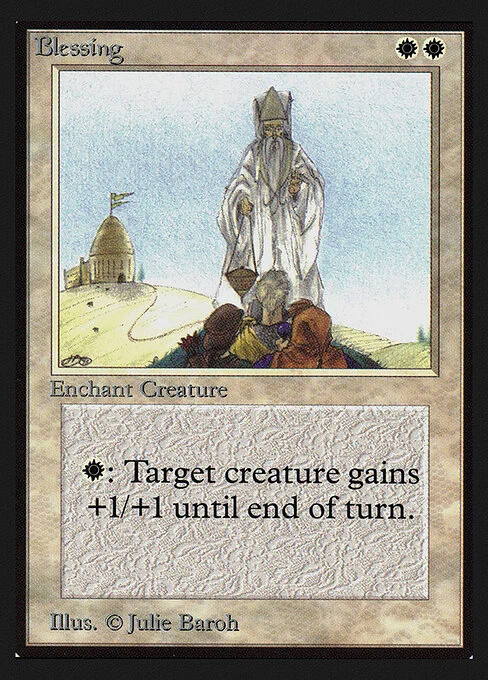 Blessing, carta Magic di tipo Enchantment — Aura illustrata da Julie Baroh