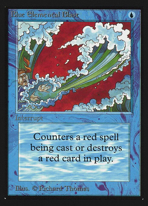 Blue Elemental Blast, carta Magic di tipo Instant illustrata da Richard Thomas