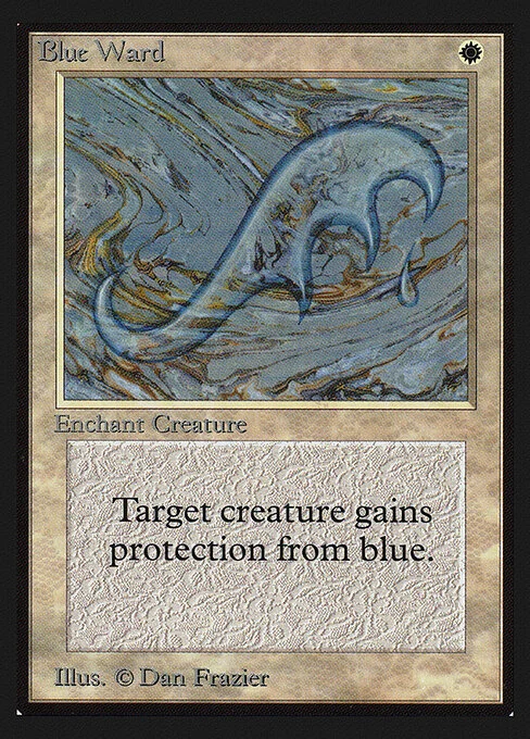 Blue Ward, carta Magic di tipo Enchantment — Aura illustrata da Dan Frazier