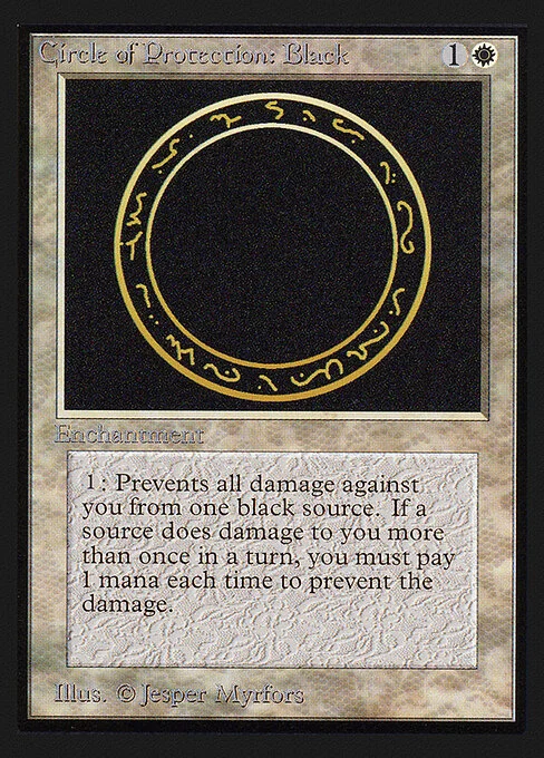 Circle of Protection: Black, carta Magic di tipo Enchantment illustrata da Jesper Myrfors