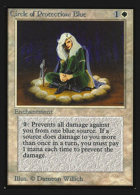 Circle of Protection: Blue, carta Magic di tipo Enchantment illustrata da Dameon Willich