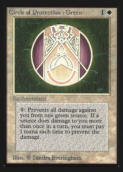 Circle of Protection: Green, carta Magic di tipo Enchantment illustrata da Sandra Everingham