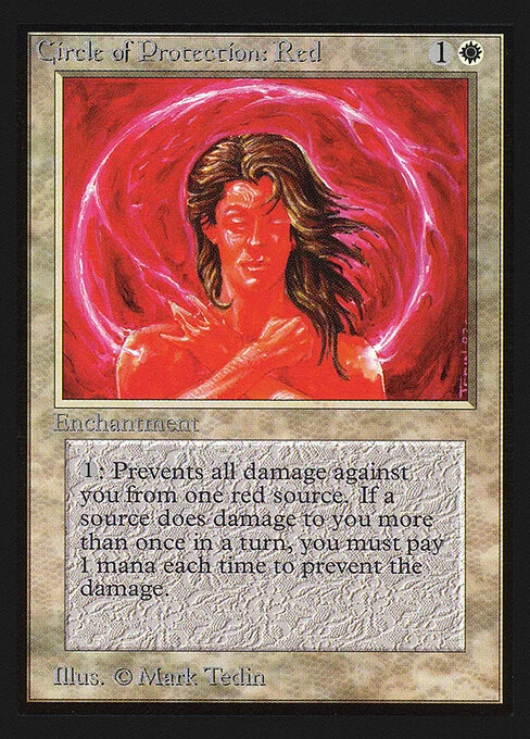 Circle of Protection: Red, carta Magic di tipo Enchantment illustrata da Mark Tedin