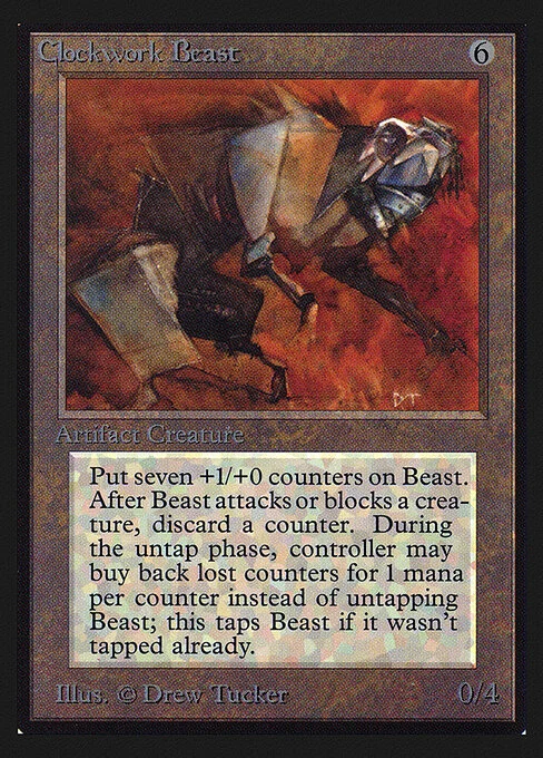 Clockwork Beast, carta Magic di tipo Artifact Creature — Beast illustrata da Drew Tucker