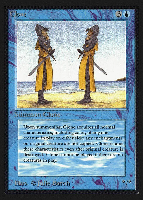 Clone, carta Magic di tipo Creature — Shapeshifter illustrata da Julie Baroh