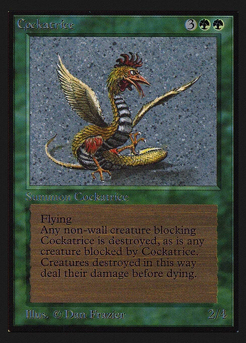 Cockatrice, carta Magic di tipo Creature — Cockatrice illustrata da Dan Frazier