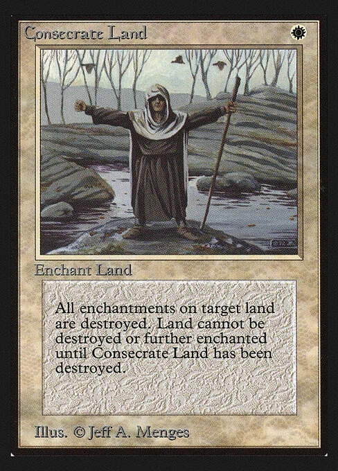 Consecrate Land, carta Magic di tipo Enchantment — Aura illustrata da Jeff A. Menges