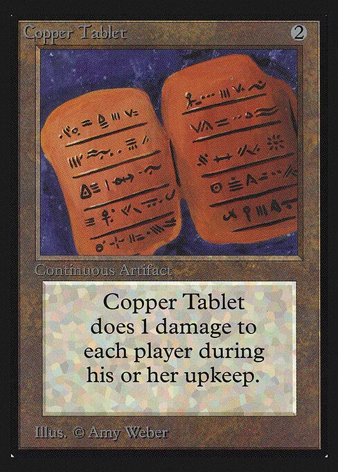 Copper Tablet, carta Magic di tipo Artifact illustrata da Amy Weber