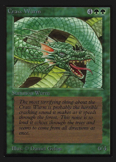 Craw Wurm, carta Magic di tipo Creature — Wurm illustrata da Daniel Gelon