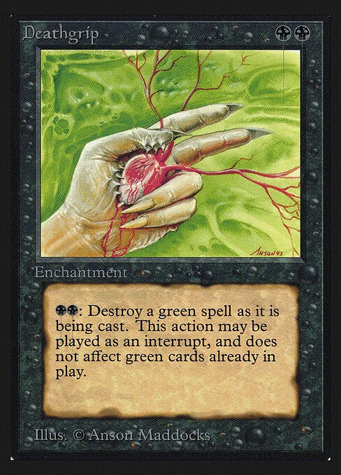 Deathgrip, carta Magic di tipo Enchantment illustrata da Anson Maddocks