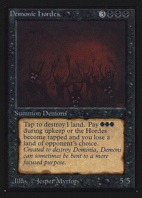 Demonic Hordes, carta Magic di tipo Creature — Demon illustrata da Jesper Myrfors