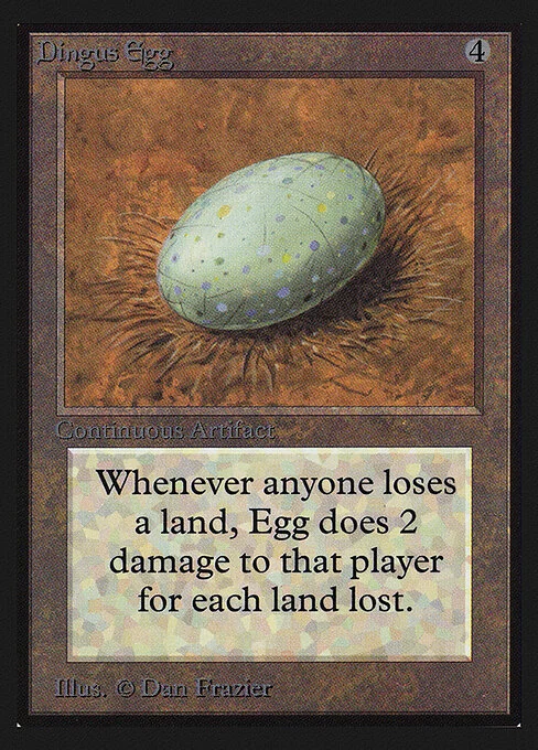 Dingus Egg, carta Magic di tipo Artifact illustrata da Dan Frazier
