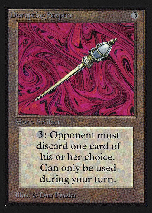 Disrupting Scepter, carta Magic di tipo Artifact illustrata da Dan Frazier