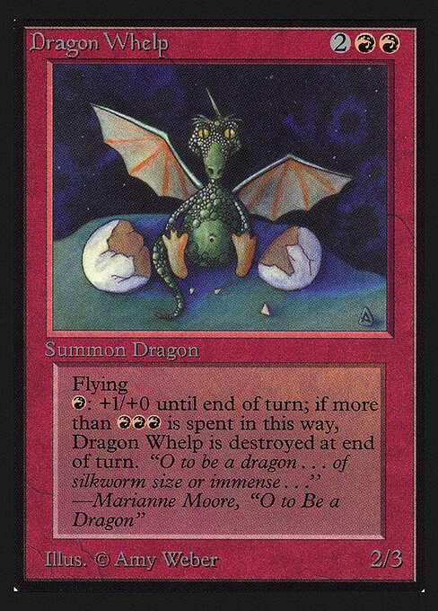 Dragon Whelp, carta Magic di tipo Creature — Dragon illustrata da Amy Weber