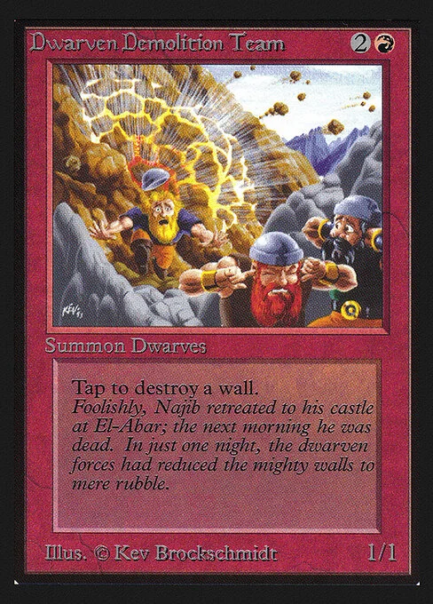 Dwarven Demolition Team, carta Magic di tipo Creature — Dwarf illustrata da Kev Brockschmidt