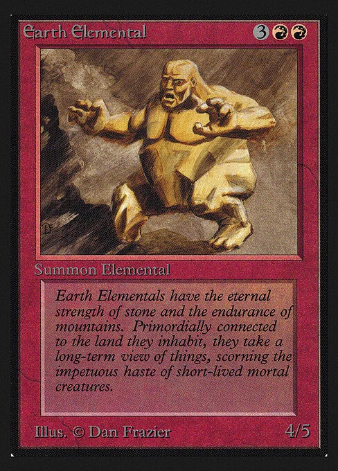 Earth Elemental, carta Magic di tipo Creature — Elemental illustrata da Dan Frazier