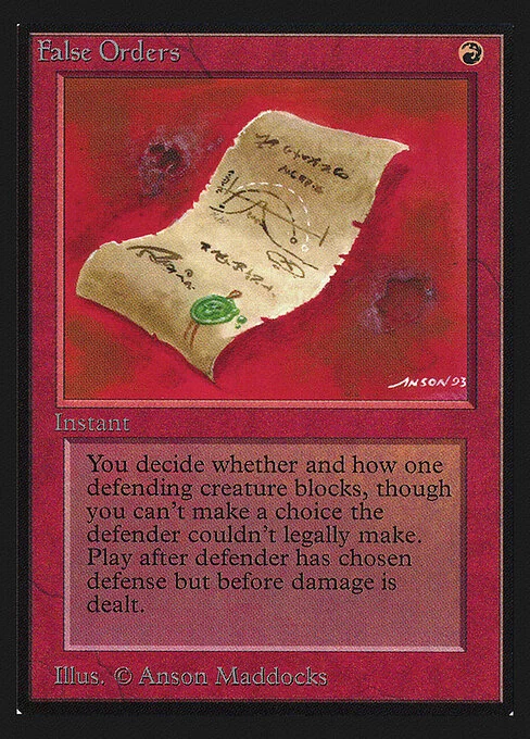 False Orders, carta Magic di tipo Instant illustrata da Anson Maddocks