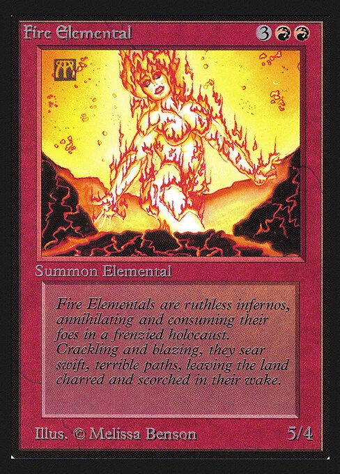 Fire Elemental, carta Magic di tipo Creature — Elemental illustrata da Melissa A. Benson
