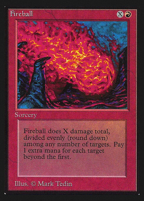 Fireball, carta Magic di tipo Sorcery illustrata da Mark Tedin