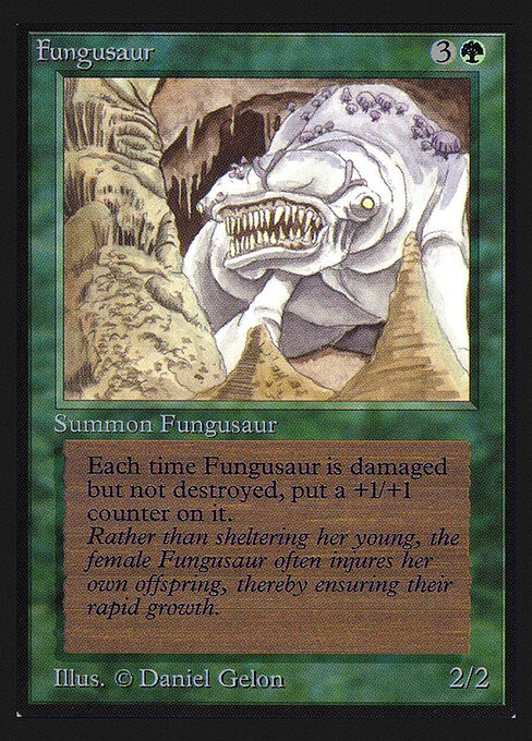Fungusaur, carta Magic di tipo Creature — Fungus Dinosaur illustrata da Daniel Gelon
