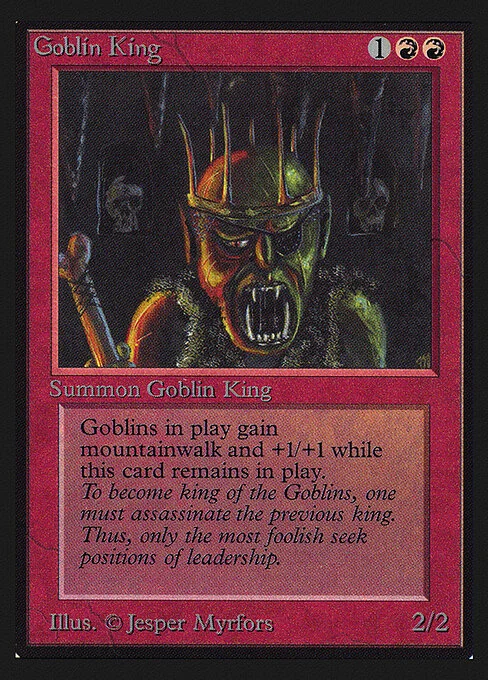 Goblin King, carta Magic di tipo Creature — Goblin illustrata da Jesper Myrfors