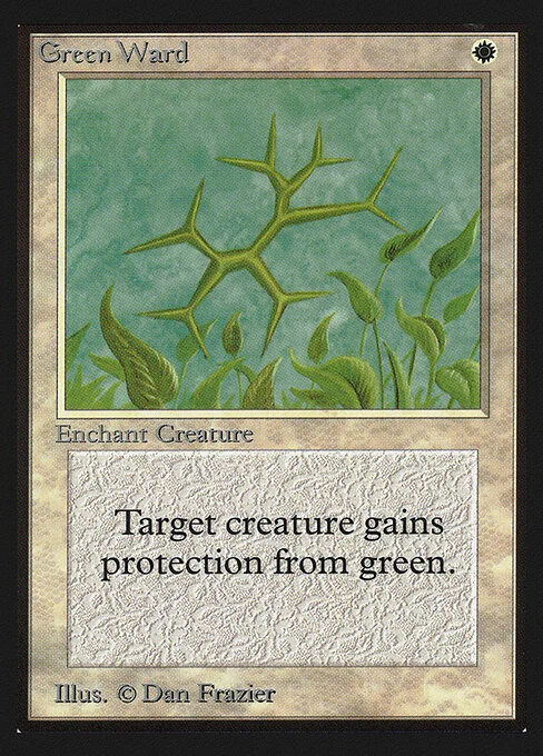 Green Ward, carta Magic di tipo Enchantment — Aura illustrata da Dan Frazier