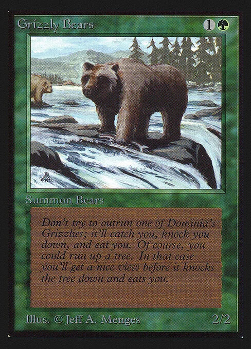 Grizzly Bears, carta Magic di tipo Creature — Bear illustrata da Jeff A. Menges