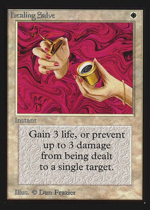 Healing Salve, carta Magic di tipo Instant illustrata da Dan Frazier
