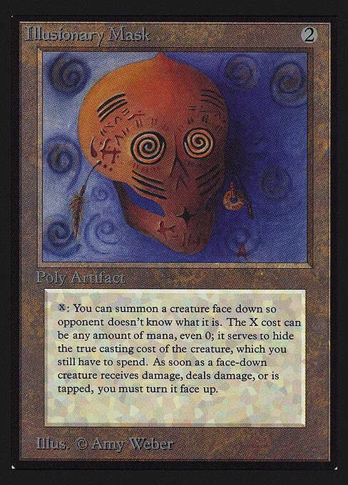 Illusionary Mask, carta Magic di tipo Artifact illustrata da Amy Weber