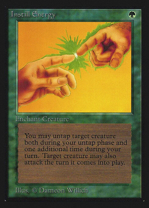 Instill Energy, carta Magic di tipo Enchantment — Aura illustrata da Dameon Willich