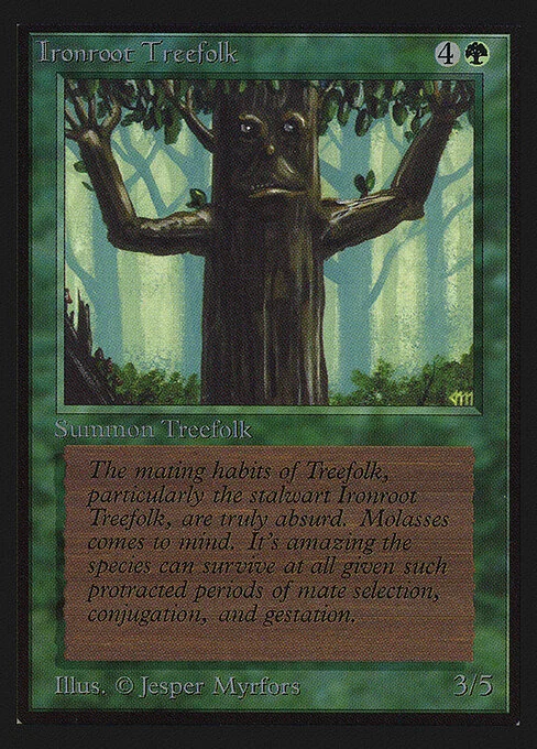 Ironroot Treefolk, carta Magic di tipo Creature — Treefolk illustrata da Jesper Myrfors