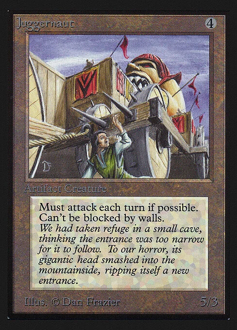 Juggernaut, carta Magic di tipo Artifact Creature — Juggernaut illustrata da Dan Frazier