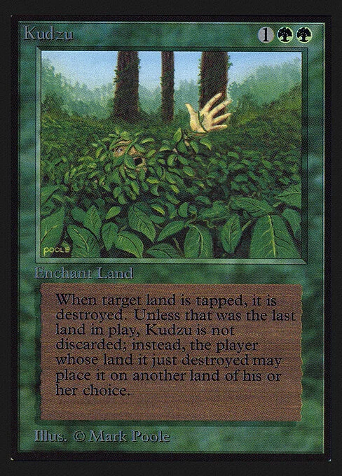 Kudzu, carta Magic di tipo Enchantment — Aura illustrata da Mark Poole