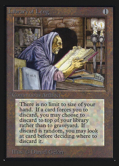 Library of Leng, carta Magic di tipo Artifact illustrata da Daniel Gelon