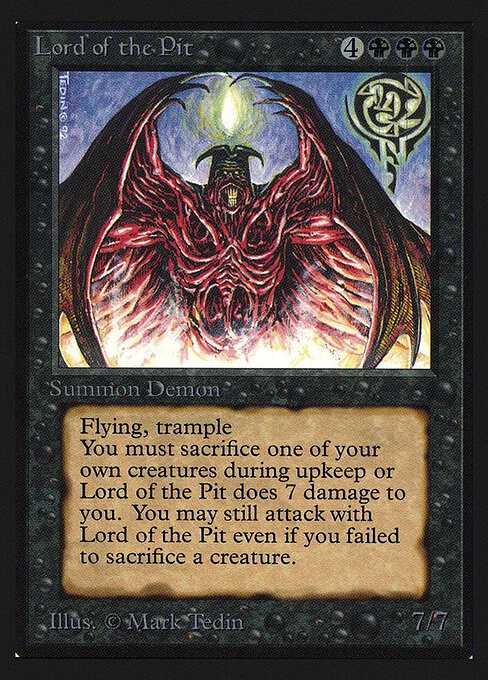 Lord of the Pit, carta Magic di tipo Creature — Demon illustrata da Mark Tedin
