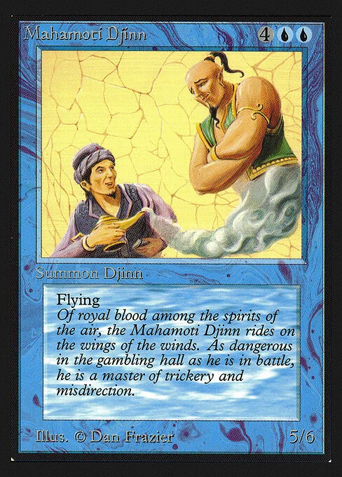 Mahamoti Djinn, carta Magic di tipo Creature — Djinn illustrata da Dan Frazier