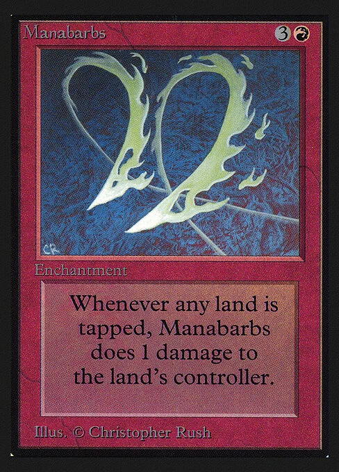 Manabarbs, carta Magic di tipo Enchantment illustrata da Christopher Rush