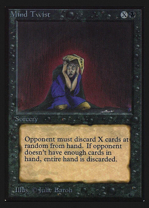 Mind Twist, carta Magic di tipo Sorcery illustrata da Julie Baroh