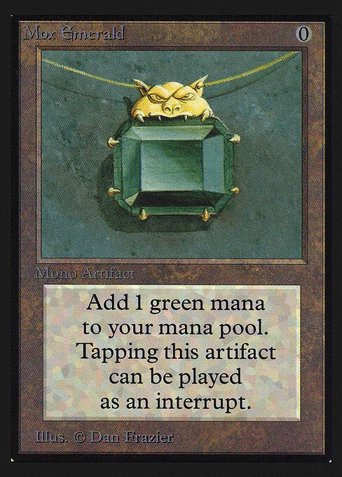 Mox Emerald, carta Magic di tipo Artifact illustrata da Dan Frazier