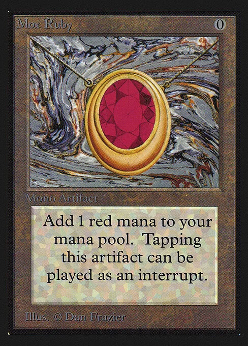 Mox Ruby, carta Magic di tipo Artifact illustrata da Dan Frazier